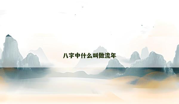 八字中什么叫做流年