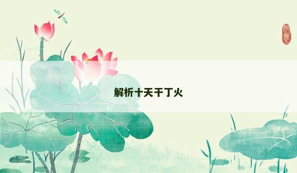 解析十天干丁火