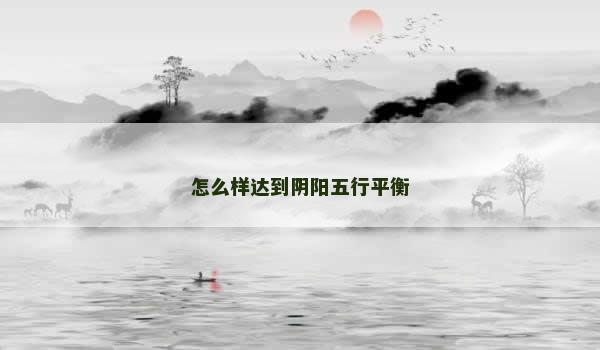 怎么样达到阴阳五行平衡