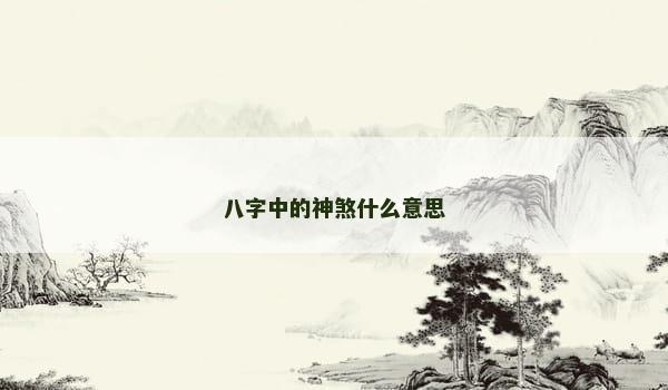 八字中的神煞什么意思