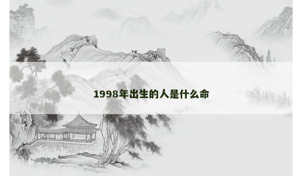 1998年出生的人是什么命