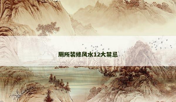 厕所装修风水12大禁忌